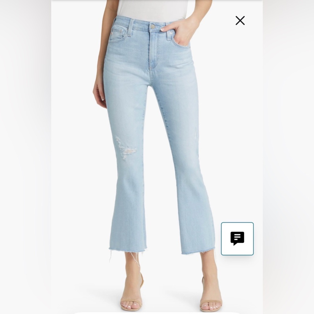 AG Women’s Farrah Raw Hem Crop Bootcut Jeans Size 28 MSRP$225
